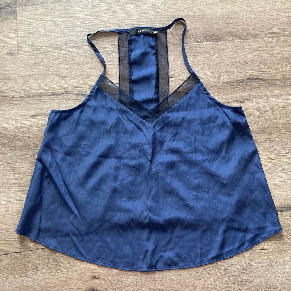 Ark & Co. Women's Navy Sleeveless Silky Tank Top EUC